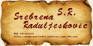 Srebrena Raduljesković vizit kartica